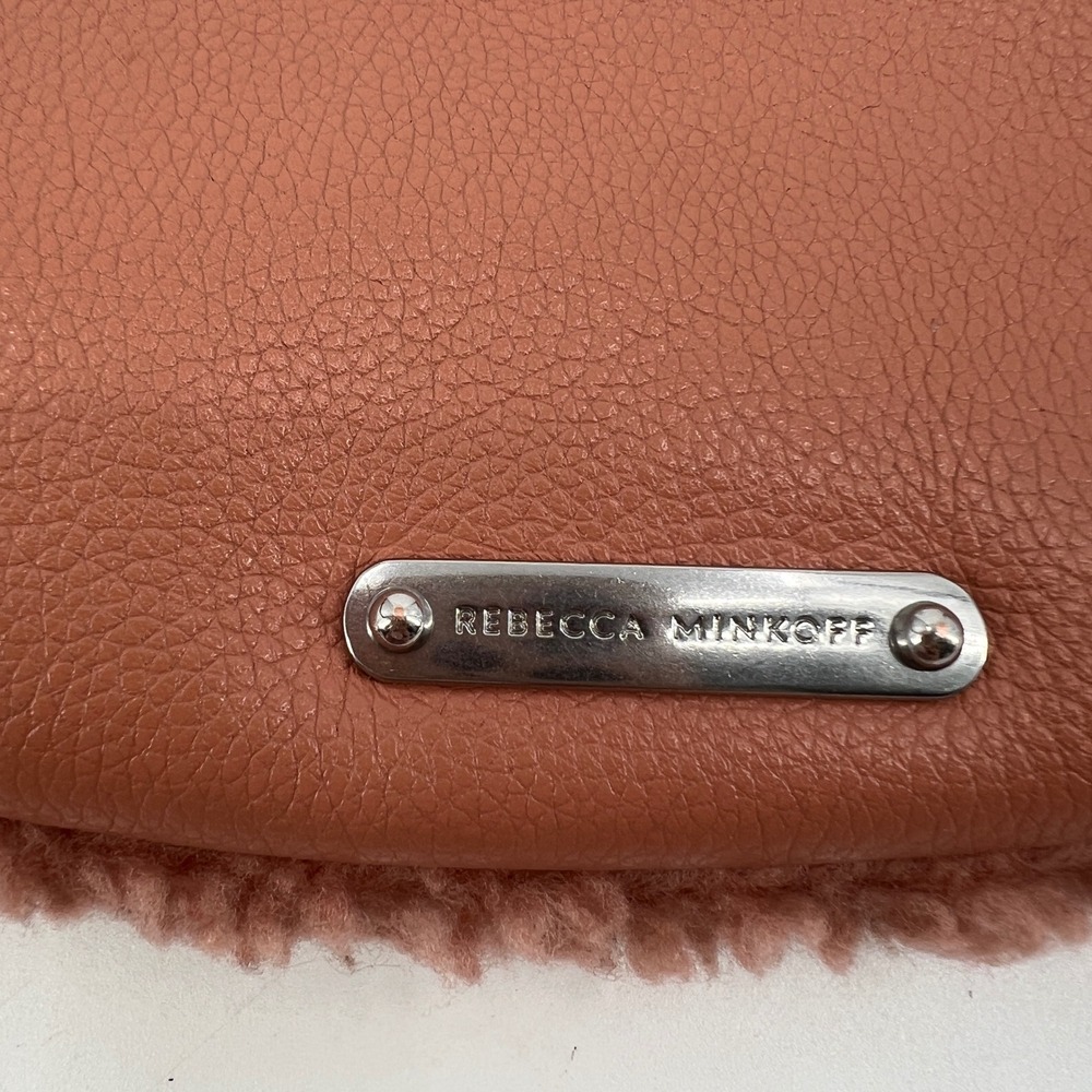 Rebecca Minkoff Shearling Sling Leather Belt Bag Fanny Pack Dusty Peach - Picture 7 of 10